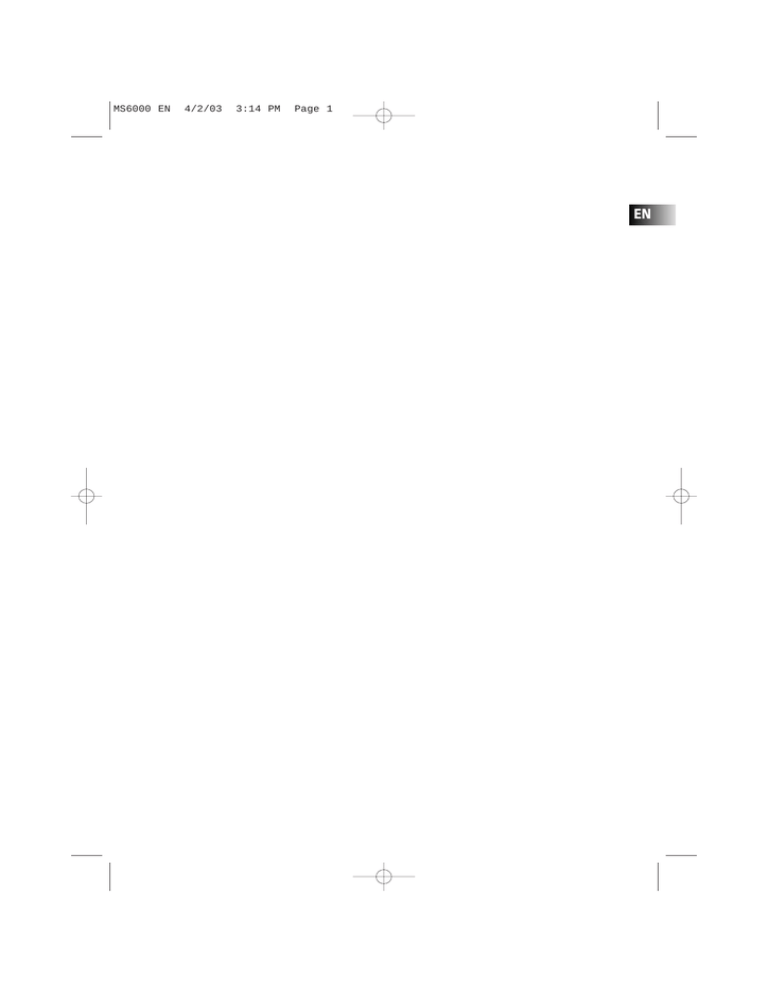 Technicolor - Thomson ms6000 User manual Technicolor - Thomson ms6000 User manual
