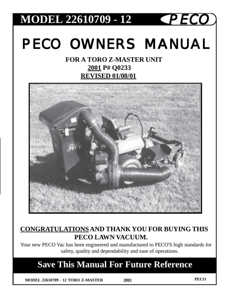 Toro 22610709 User manual Toro 22610709 User manual