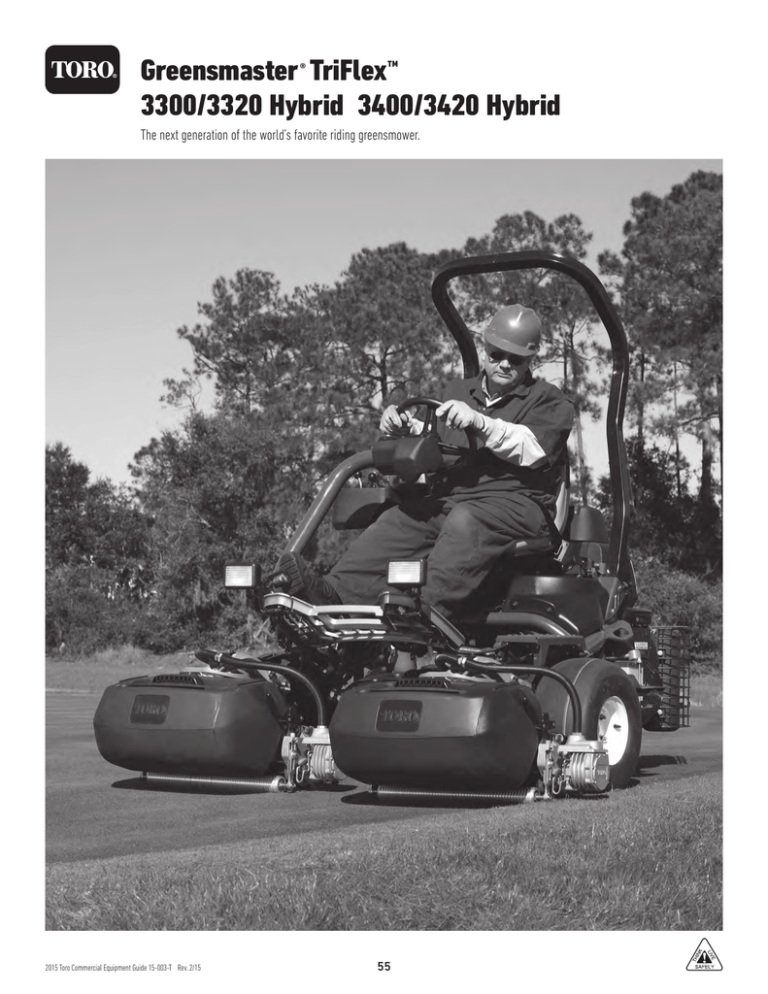 Toro Greensmaster TriFlex 3400 Specification Toro Greensmaster TriFlex 3400 Specification