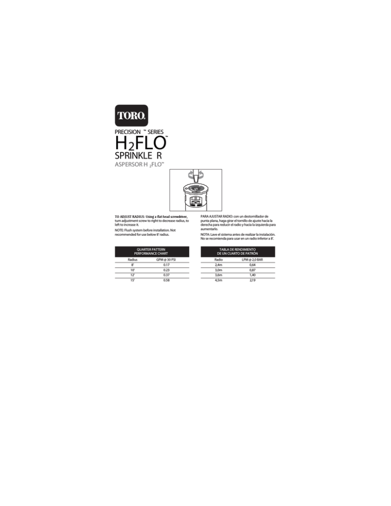 Toro HFLO Precision Spray Sprinkler, 4 Toro HFLO Precision Spray Sprinkler, 4