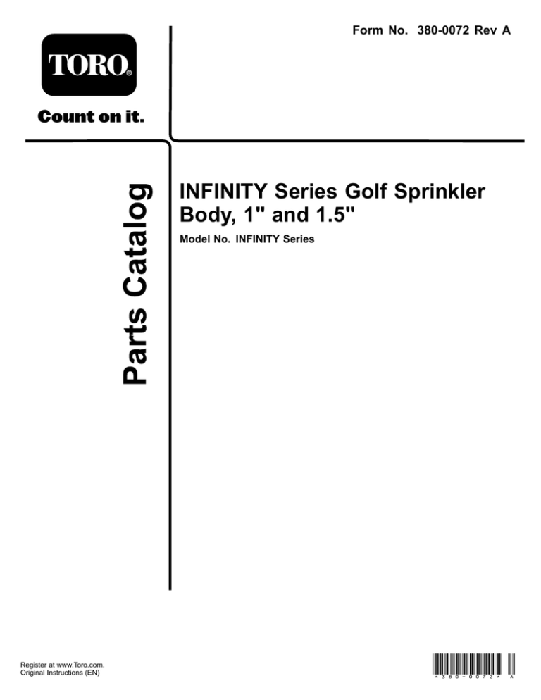 Toro INFINITY 34/54 Series Golf Sprinkler, INFINITY 35/55 Series Golf Rotors, INFINITY 34/54 Series Golf Rotors, INFINITY 35-6/55-6 Series Golf Rotors User manual Toro INFINITY 34/54 Series Golf Sprinkler, INFINITY 35/55 Series Golf Rotors, INFINITY 34/54 Series Golf Rotors, INFINITY 35-6/55-6 Series Golf Rotors User manual