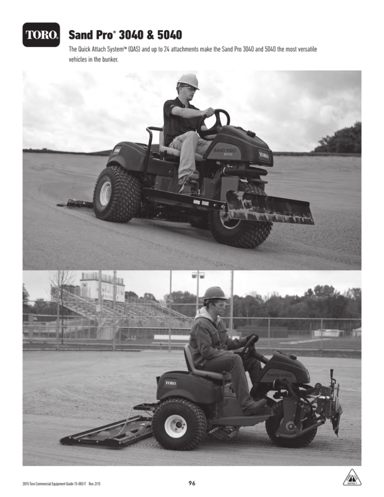 Toro Sand Pro 3040 (08703) Specification Toro Sand Pro 3040 (08703) Specification