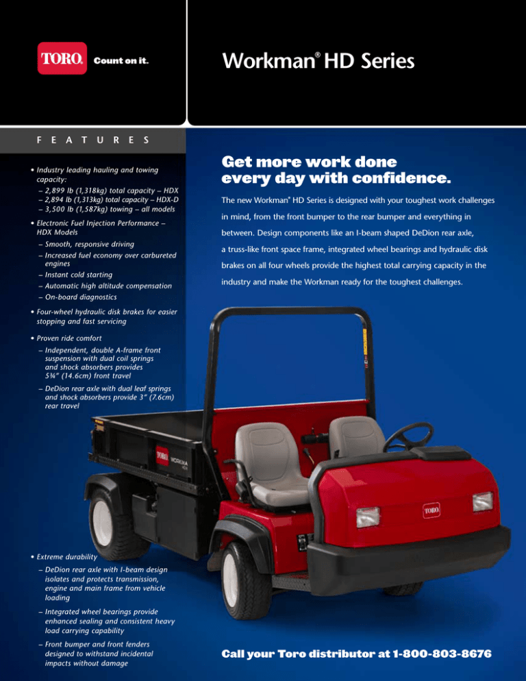 Toro Workman HD (07369) Product information Toro Workman HD (07369) Product information