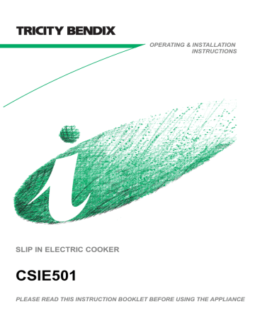 Tricity Bendix CSIE501 User's manual Tricity Bendix CSIE501 User's manual