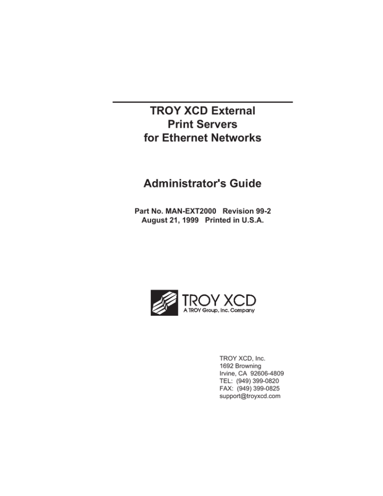 TROY Group MAN-EXT2000 User manual TROY Group MAN-EXT2000 User manual