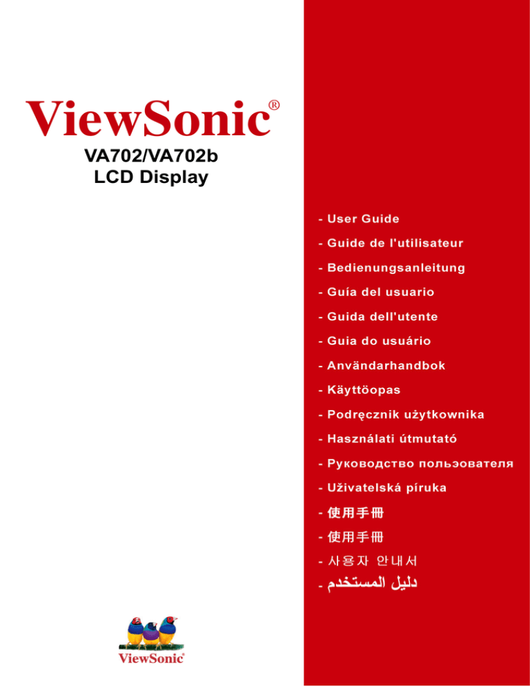 ViewSonic VA702 User manual ViewSonic VA702 User manual