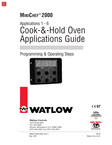 Watlow Electric MINICHEF 2000 Application Manual | Manualzz Watlow Electric MINICHEF 2000 Application Manual | Manualzz