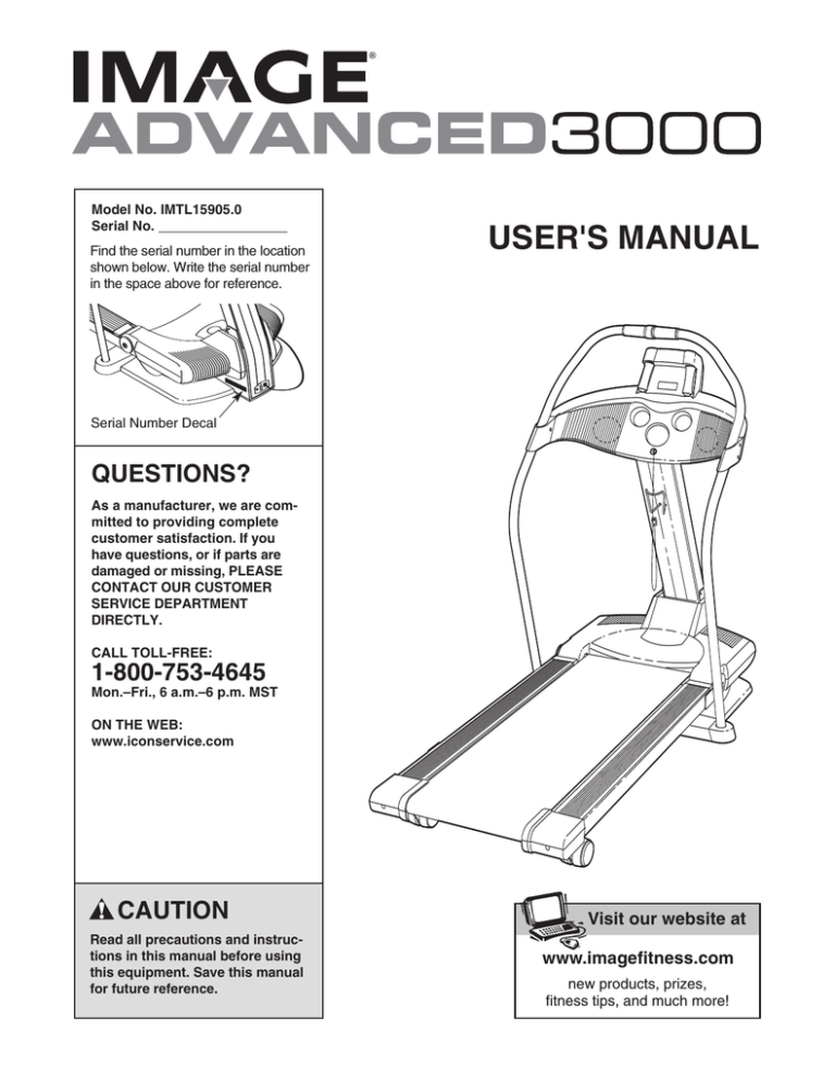 Weslo Advanced3000 User manual Weslo Advanced3000 User manual