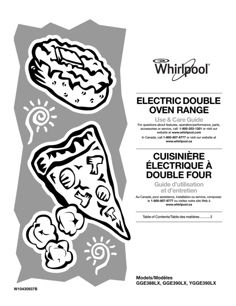 Whirlpool GGG388LXB User manual Whirlpool GGG388LXB User manual