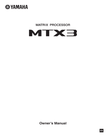 Yamaha MTX3 Owner's Manual | Manualzz Yamaha MTX3 Owner's Manual | Manualzz