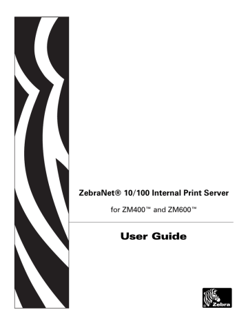 Zebra Net ZM400TM User guide | Manualzz