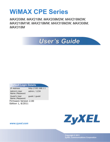 ZyXEL max208m User's Guide | Manualzz