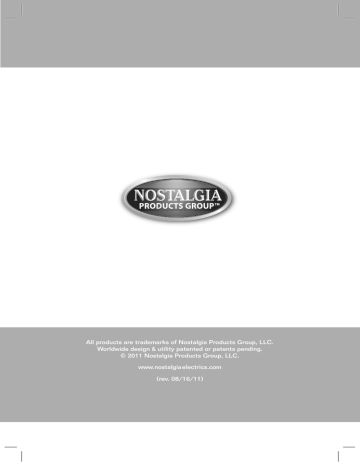 Nostalgia Electrics CCP-610 Use and Care Manual | Manualzz