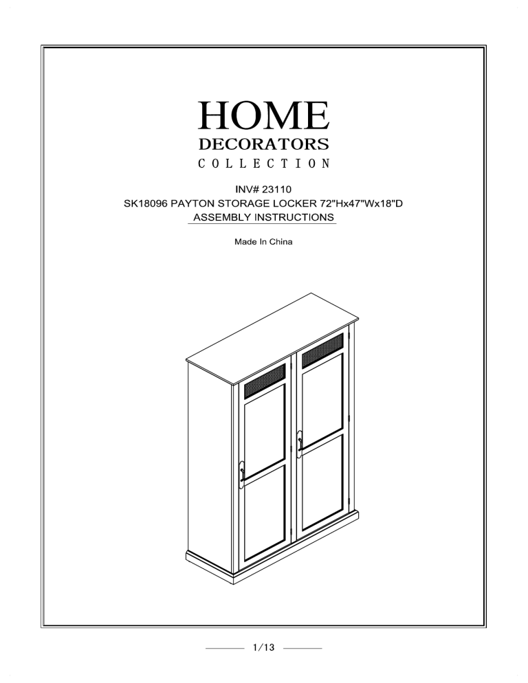 Home Decorators Collection 2311000210 Installation guide Home Decorators Collection 2311000210 Installation guide