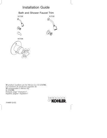 KOHLER K-T134-4D-CP Installation Guide | Manualzz KOHLER K-T134-4D-CP Installation Guide | Manualzz