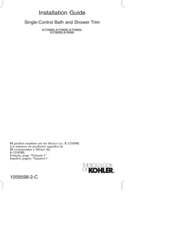KOHLER K-T16235-4-BN Installation Guide | Manualzz KOHLER K-T16235-4-BN Installation Guide | Manualzz