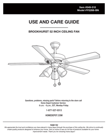 none YG268-BN Use and care guide | Manualzz
