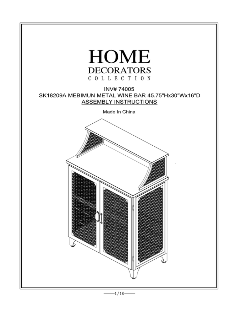 Home Decorators Collection 7400505270 Installation guide Home Decorators Collection 7400505270 Installation guide