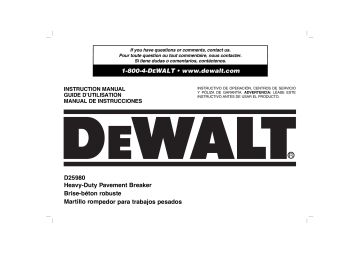 DEWALT D25980K Use and Care Manual | Manualzz
