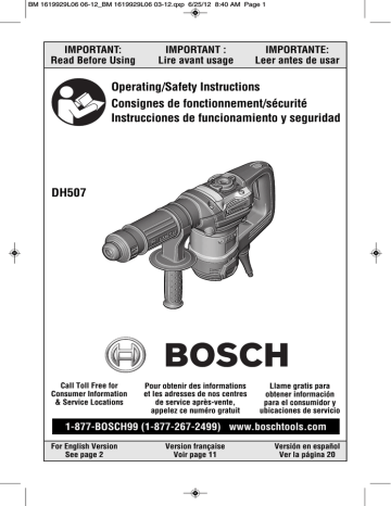 Bosch DH507 Use and Care Manual | Manualzz