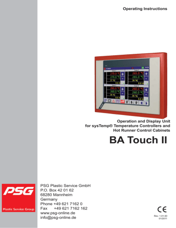 Operating Instructions BA Touch II | Manualzz