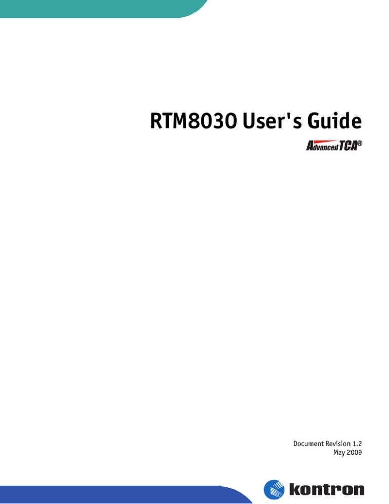 RTM8030 User's Guide RTM8030 User's Guide