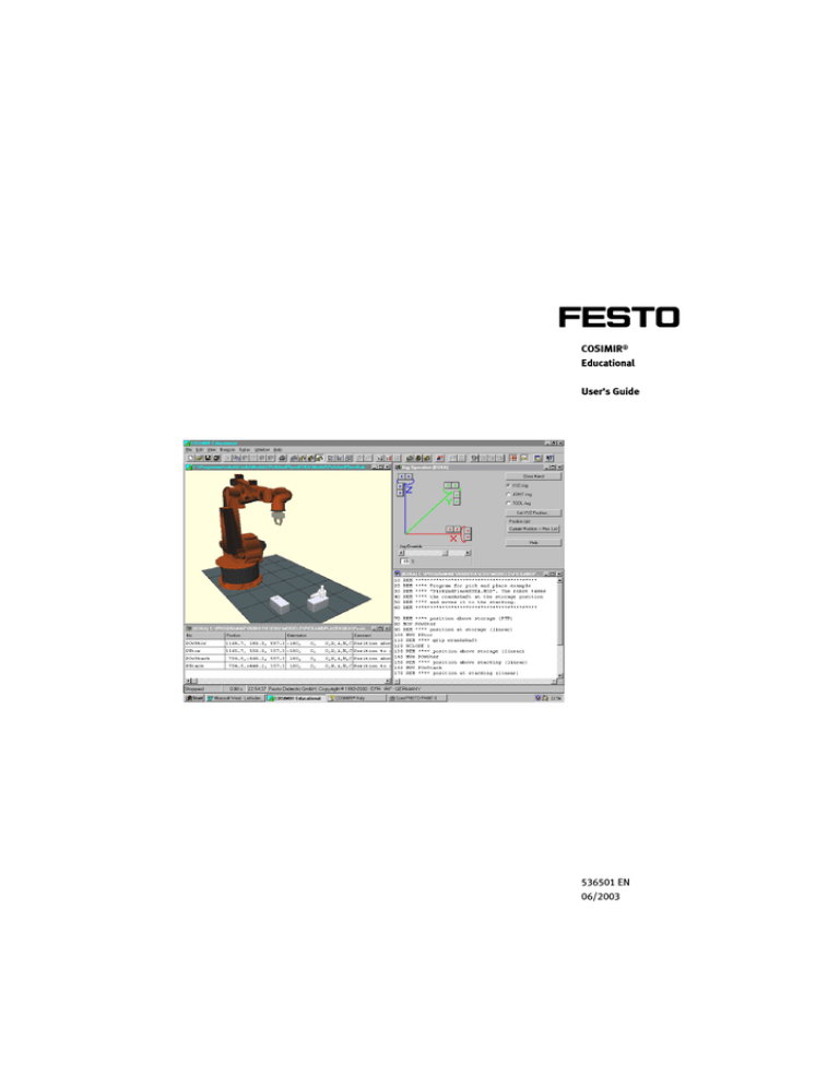 COSIMIR Educational, User's Guide COSIMIR Educational, User's Guide