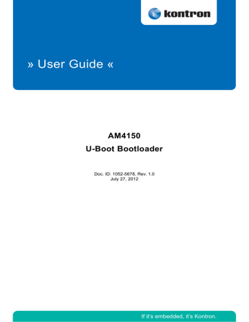 AM4150 U-Boot Bootloader User Guide, Rev. 1.0 | Manualzz