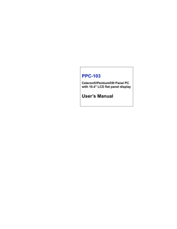 PPC-103 User's Manual PPC-103 User's Manual