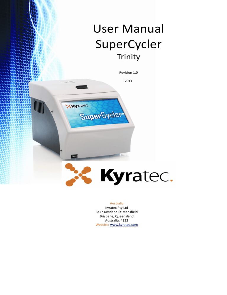 User Manual SuperCycler User Manual SuperCycler