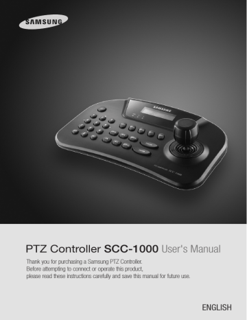 PTZ Controller SCC-1000 User's Manual PTZ Controller SCC-1000 User's Manual