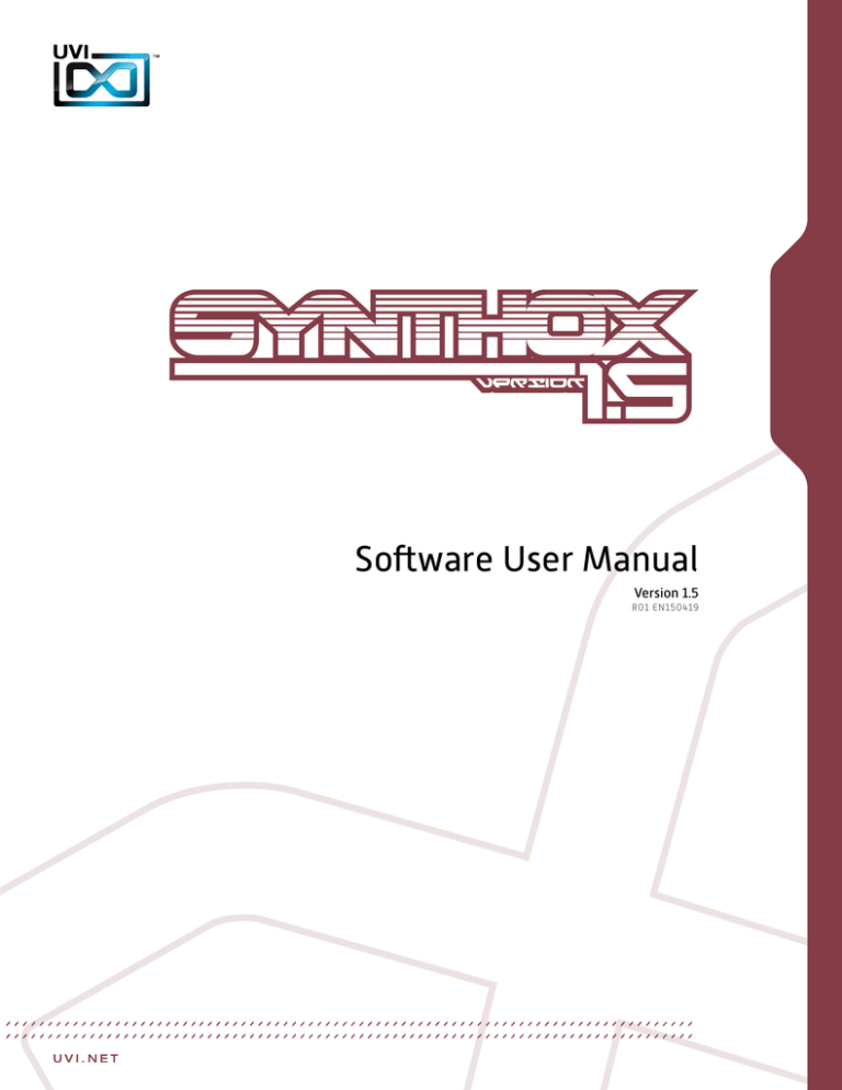UVI Synthox 1.5 - User Manual UVI Synthox 1.5 - User Manual