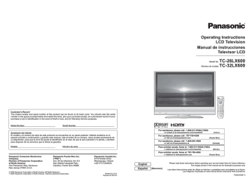 Operating Instructions LCD Television Manual de Operating Instructions LCD Television Manual de