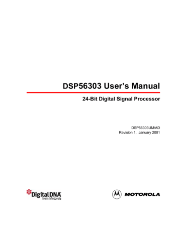 Motorola DSP56303 User manual Motorola DSP56303 User manual