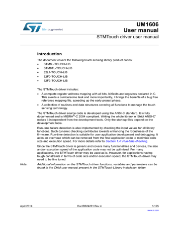 STMTouch driver user manual STMTouch driver user manual