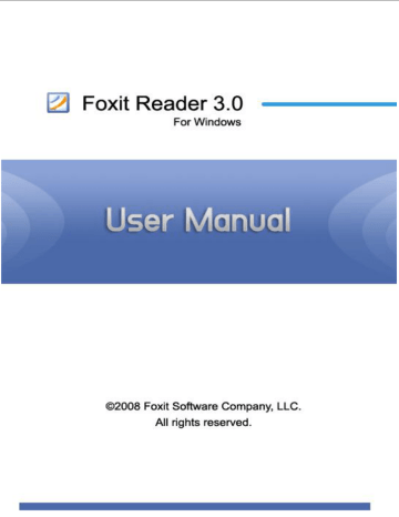 Foxit Reader 3.0 User Manual | Manualzz Foxit Reader 3.0 User Manual | Manualzz