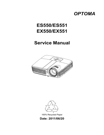Optoma EX551 Service manual | Manualzz Optoma EX551 Service manual | Manualzz