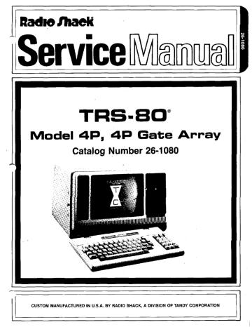Model 4P Service Manual (1984)(Tandy) Model 4P Service Manual (1984)(Tandy)