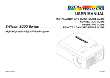 Digital Projection E-Vision WXGA 6000 Projector User Manual | Manualzz