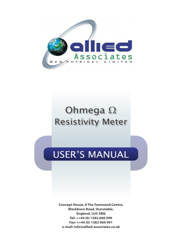 Ohmega Ω USER'S MANUAL - Allied Associates Geophysical, Ltd. Ohmega Ω USER'S MANUAL - Allied Associates Geophysical, Ltd.