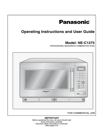 Panasonic NEC1275 Operating instructions Panasonic NEC1275 Operating instructions