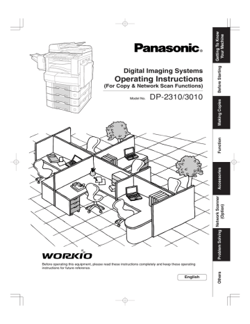 Operating Instructions Model No. DP-2310/3010 Operating Instructions Model No. DP-2310/3010