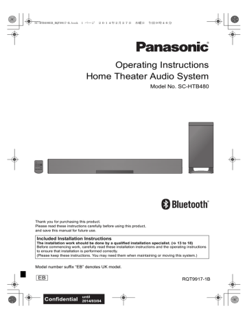 Panasonic SCHTB480EB Operating instructions Panasonic SCHTB480EB Operating instructions