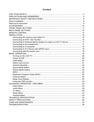 AOC L26W898 Owner's manual AOC L26W898 Owner's manual