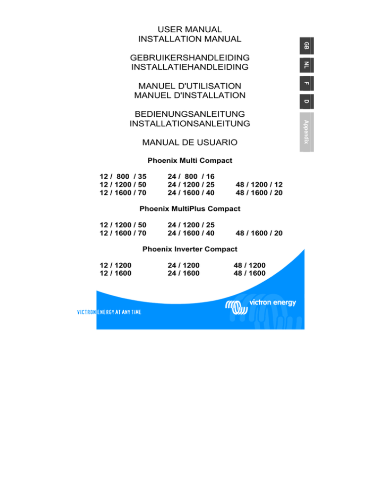 USER MANUAL INSTALLATION MANUAL USER MANUAL INSTALLATION MANUAL