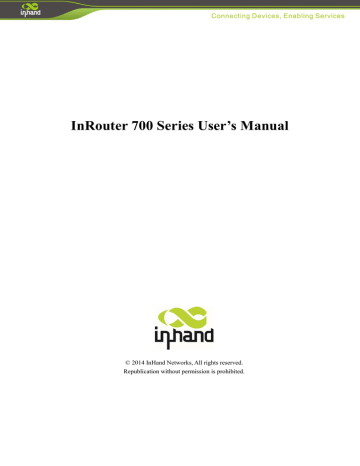 4.2 CLI command. InHand InRouter 700 Series | Manualzz 4.2 CLI command. InHand InRouter 700 Series | Manualzz