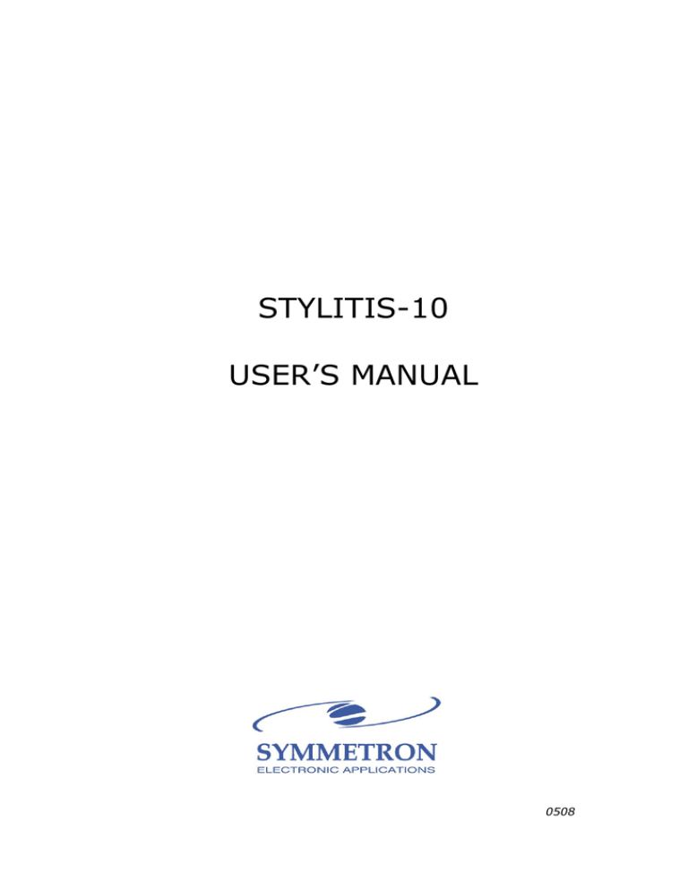 Stylitis-10_B User Manual Stylitis-10_B User Manual
