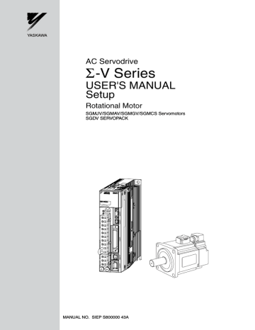 AC Servodrive Σ-V Series USER'S MANUAL Setup | Manualzz