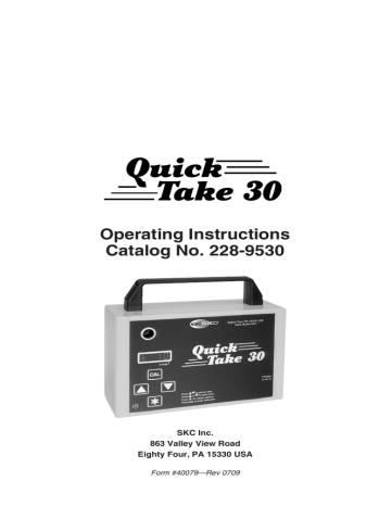 QuickTake 30 Sample Pump 228-9530 Operating Instructions 40079 QuickTake 30 Sample Pump 228-9530 Operating Instructions 40079
