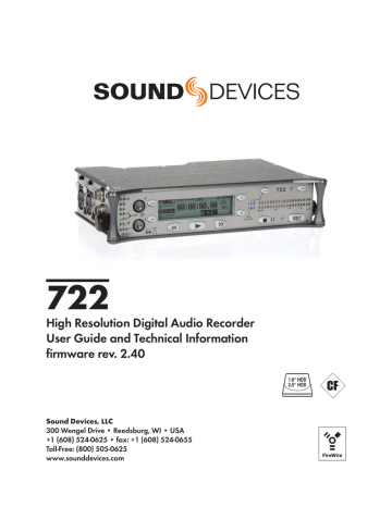 High Resolution Digital Audio Recorder User Guide and Technical High Resolution Digital Audio Recorder User Guide and Technical